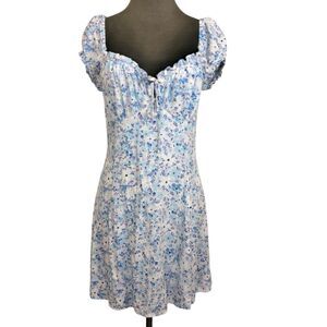 Aeropostale Smocked Babydoll Milkmaid Fit Flare Dress Sz L Y2K Style Coquette